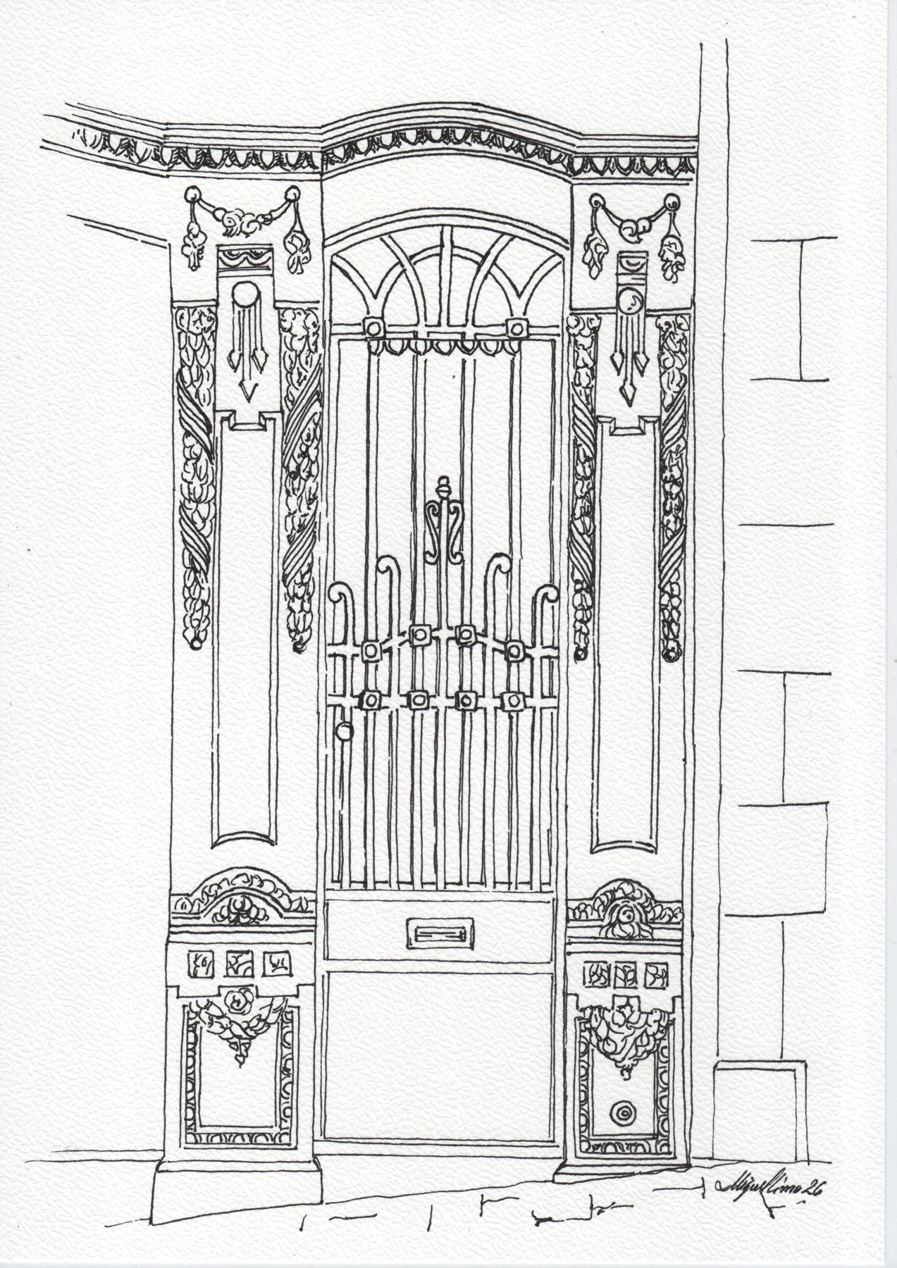 Desenho — Porta 005, R. Trindade Coelho